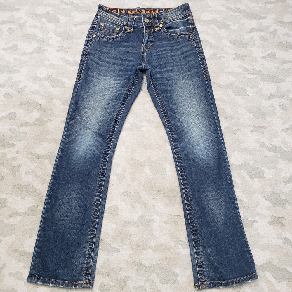 Rock Revival Men’s Slim Straight Jeans - Blue Wash